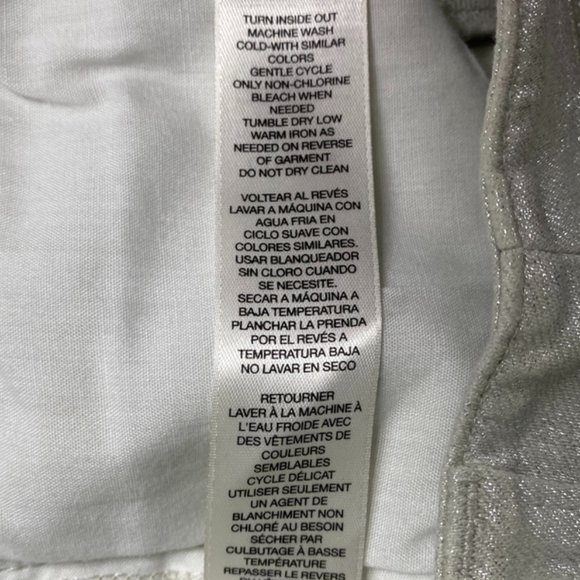 NWT Chico's Platinum Silver Metallic Petite Crop 0.5 Jeans - Picture 6 of 8